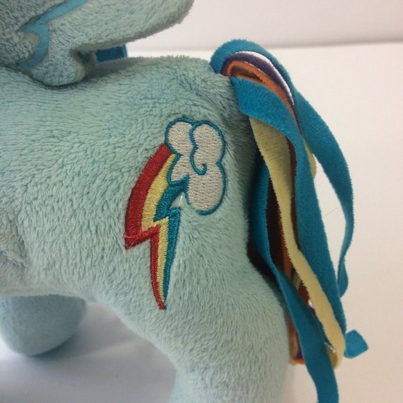 My Little Pony Rainbow Dash Plush 11" Tall Stuffed Animal Toy Cloth Hair Hasbro - Picture 6 of 11